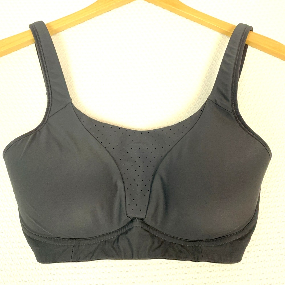 Lululemon Run Times Sports Bra 32E High Support Black Hook & Eye Adjustable